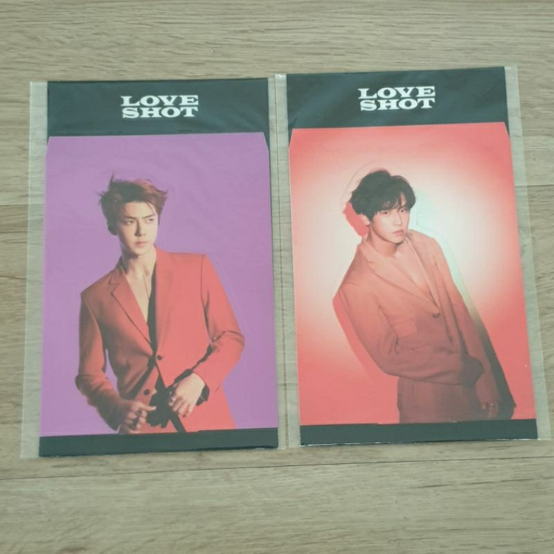 Terbaru Chanyeol Sehun official photocard postcard book standee Love shot Chanyeol Sehun PC official