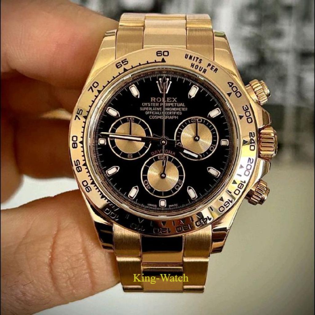 SPESIAL JAM TANGAN PRIA LUXURY ROSE GOLD RLX DAYTON SWISS MATIC JAM TANGAN OTOMATIS MEWAH CHORONOGRA