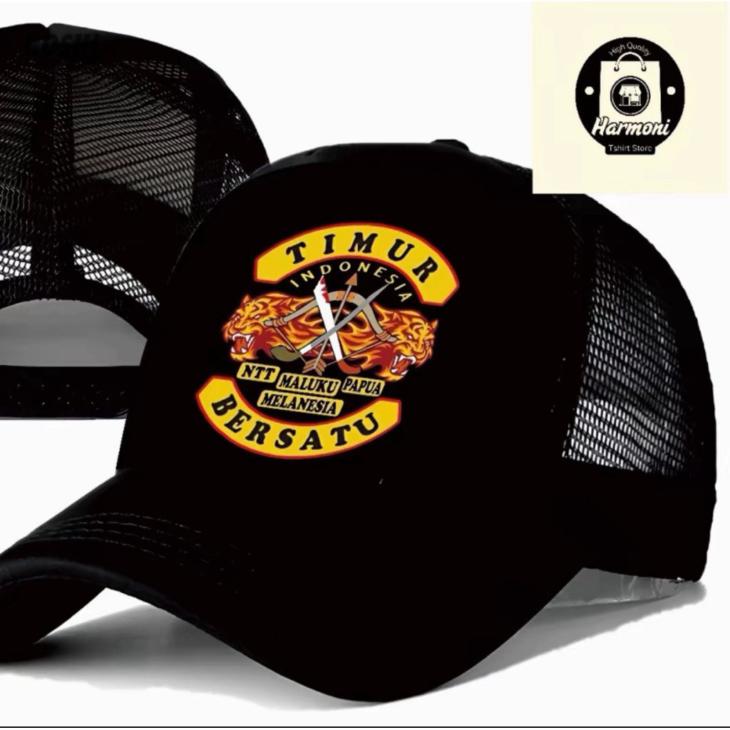 Topi Trucker Jaring Timur NTT Maluku Bersatu - Topi Baseball Pria Wanita Sablon Keren