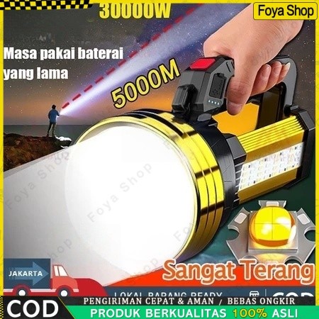 Senter LED Super Terang Jarak Jauh Senter Camping Jumbo Multifungsi Waterproof Power 8000 Lumens / S