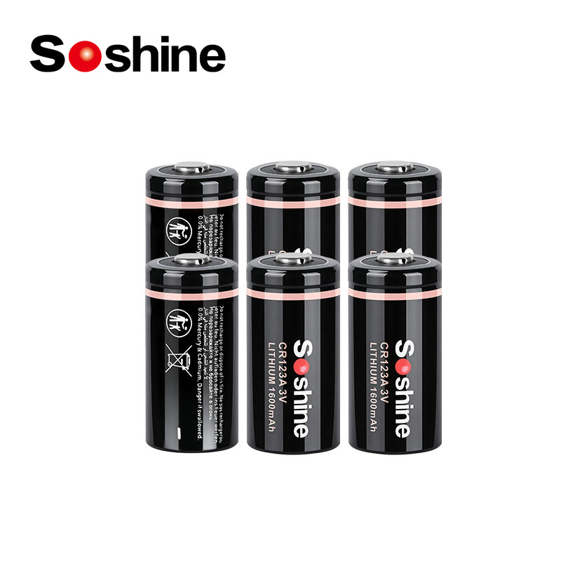 Soshine 3V 1600mAh Lithium Battery 3 Volt CR123A Batteries Non-Rechargeable Battery for gital Camera