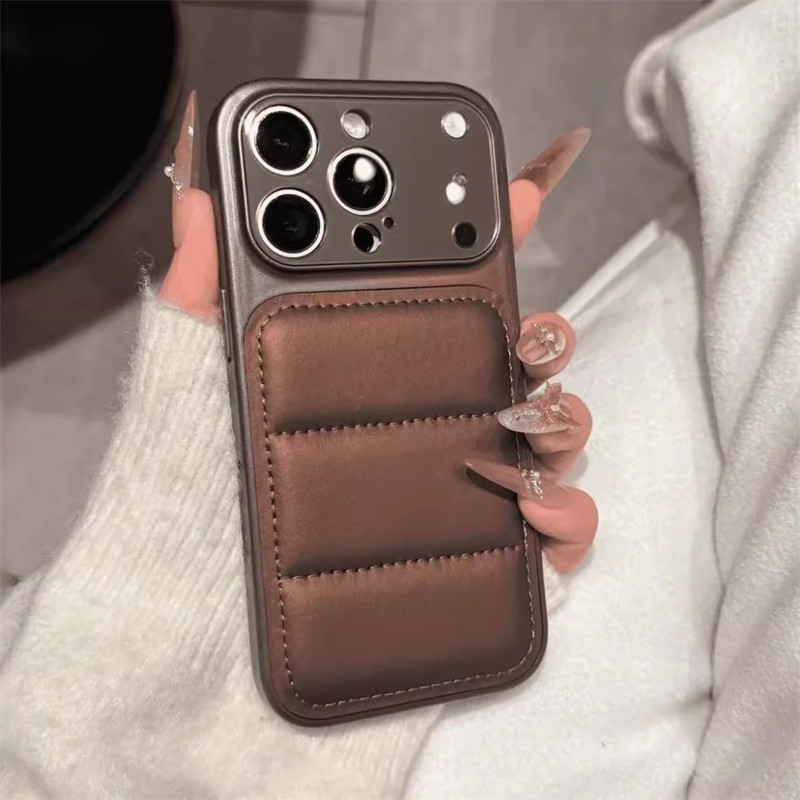 Official Autumn Winter Orange Down Jacket Phone Case Suitable for Iphone 17 Air 16 15 14 13 Pro Max 