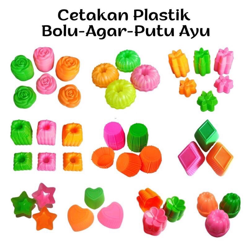 Cetakan Kue Talam Ulir Putu Ayu Plastik Tahan Panas Cetakan Agar Kelinci Segi Bulat