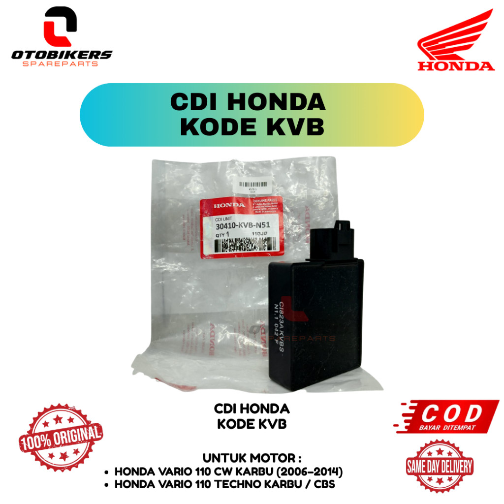 CDI Honda kode KVB ORIGINAL untuk Motor Honda Vario 110 CW Karbu, Techno Karbu / CBS