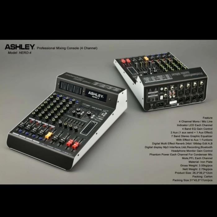 Mixer Audio ASHLEY HERO 4 HERO4 HERO-4 4 Channel ORIGINAL