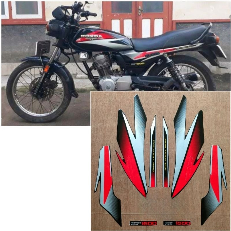 Striping Original Honda GL Pro hitam Lis merah tahun 1996