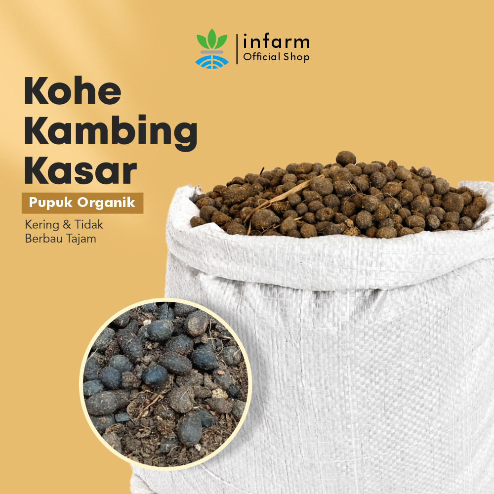 KAYUAN - Pupuk Kandang Kohe Kambing Kasar 10 Liter, Pupuk Organik Kohe Kambing Kasar Tidak Berbau