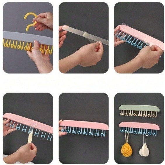 ARLA  HANGER BAJU GANTUNGAN BAJU SERBAGUNA BAHAN PLASTIK TEBAL 8 GANTUNGAN