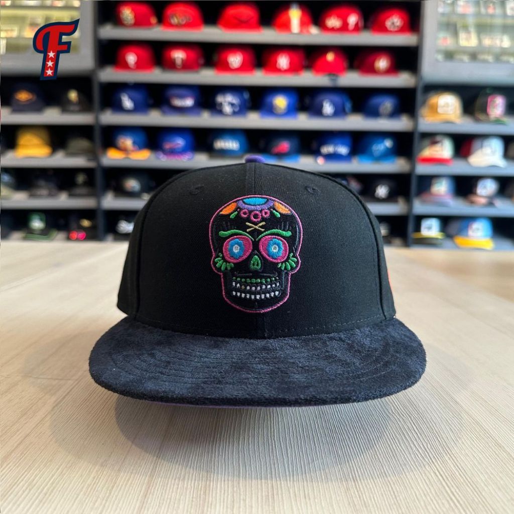 Topi New Era JF Just Fitted Skull Black Glow In The Dark 59FIFTY Fitted Hat Original