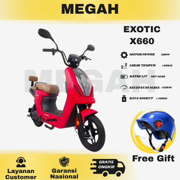 SEPEDA LISTRIK EXOTIC X660 X-660 NEW MODEL TERBARU 2025