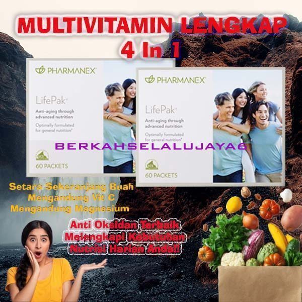 [ORIGINAL] Nu Skin Pharmanex Lifepak 2 Atau 1 Box (60 Atau 30 Sachet) - Suplemen Multivitamin & Anti