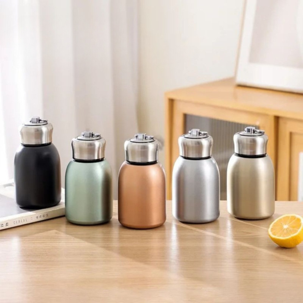 Termos Mini Aestetik 300ml Tumbler Stainless Kecil Portable Tahan Panas & Dingin Souvenir GIFT Hadia