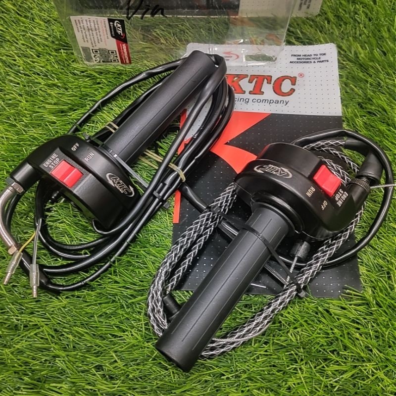 Gas Spontan KTC Racing 1 Kabel Plus Saklar Stop Engine Carbon Original Universal Mio Vario Satria Ni