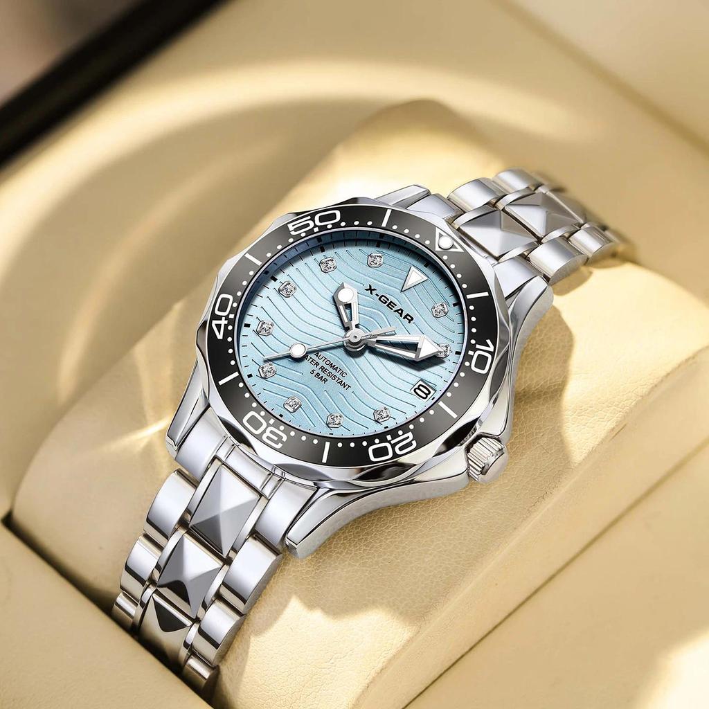 Jam Tangan Wanita X-GEAR Women's New Watch Fully Automatic Mechanical Watch Light Luxury Temperament
