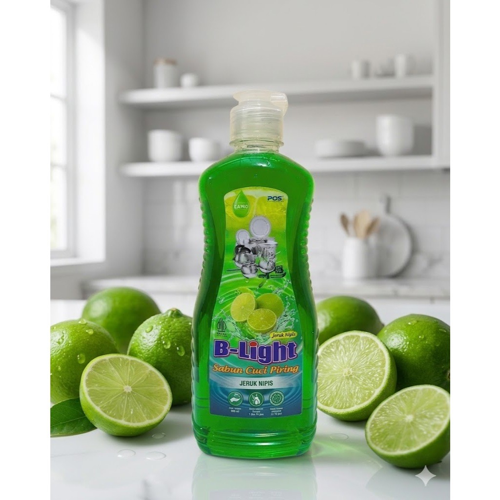 belanjamall B-Light Sabun Cuci Piring Jeruk Nipis 600ml - Cairan Pencuci Piring Ampuh Angkat Lemak &