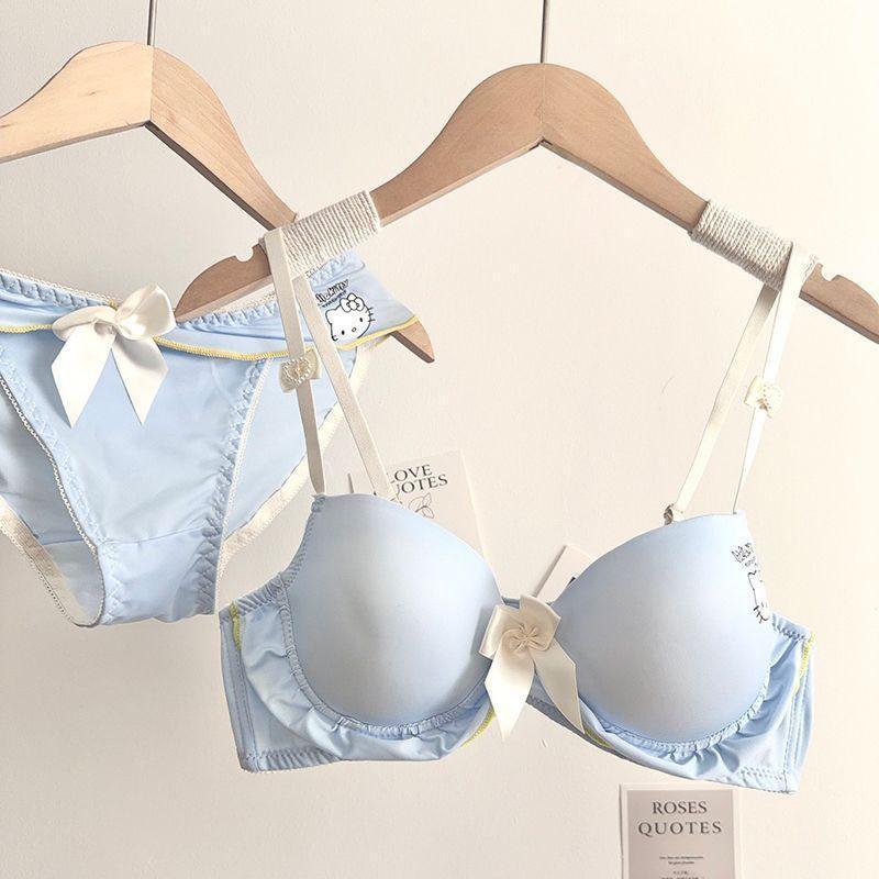 kitty Women's lingerie set for small busts, enhancing and enlarging without underwire, cute bra set