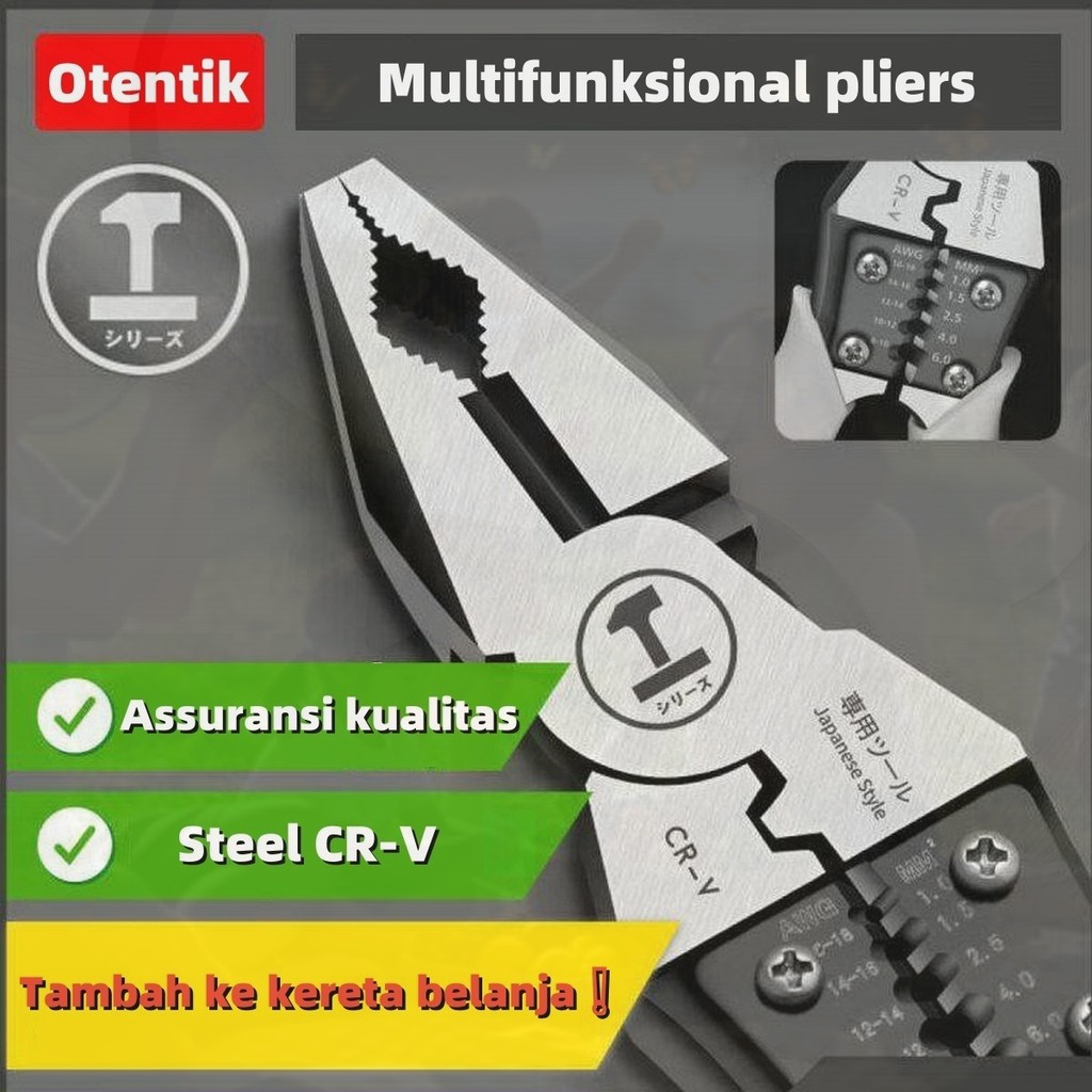 Allefix Alat Tang Kombinasi 9 In 1 Multifungsi Solusi Praktis untuk Perbaikan Kabel Listrik Hemat Wa