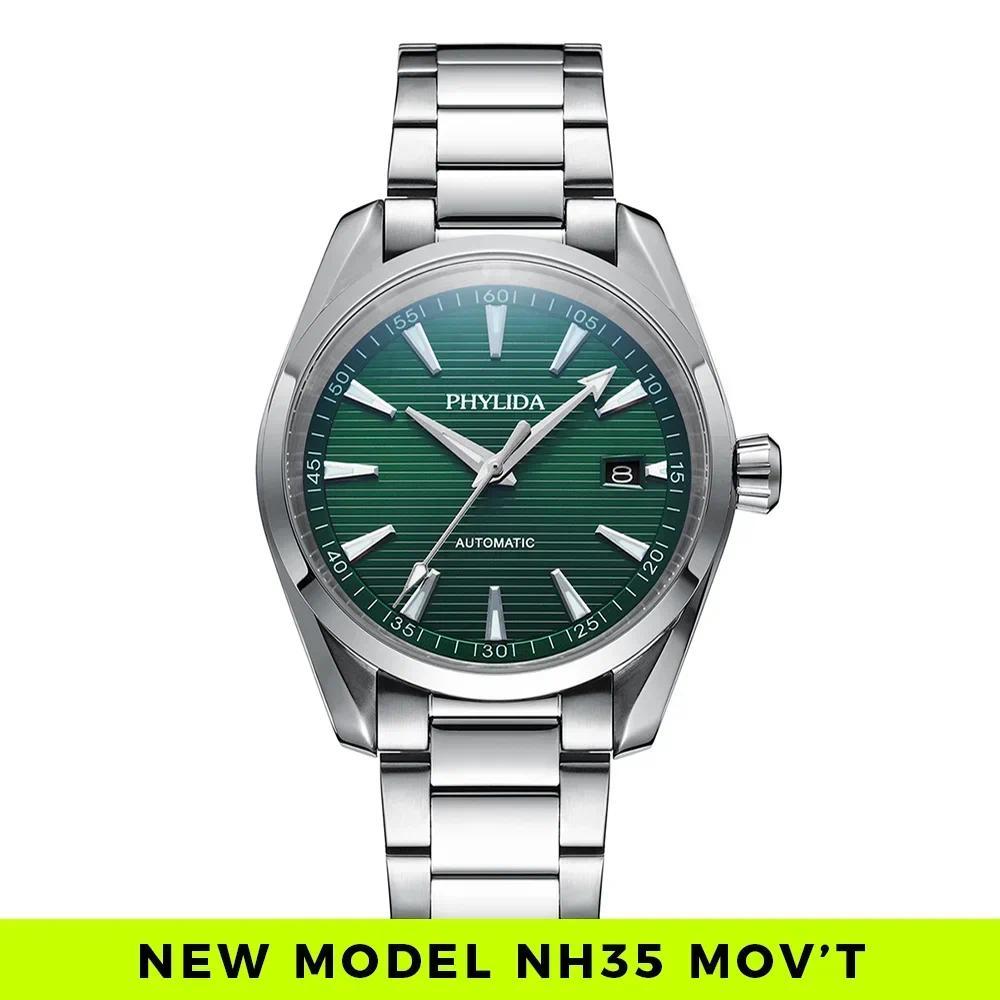 Jam Tangan Pria PHYLIDA New Aqua Automatic Watch Solid SS Sapphire Crystal NH35A Mechanical Wristwat