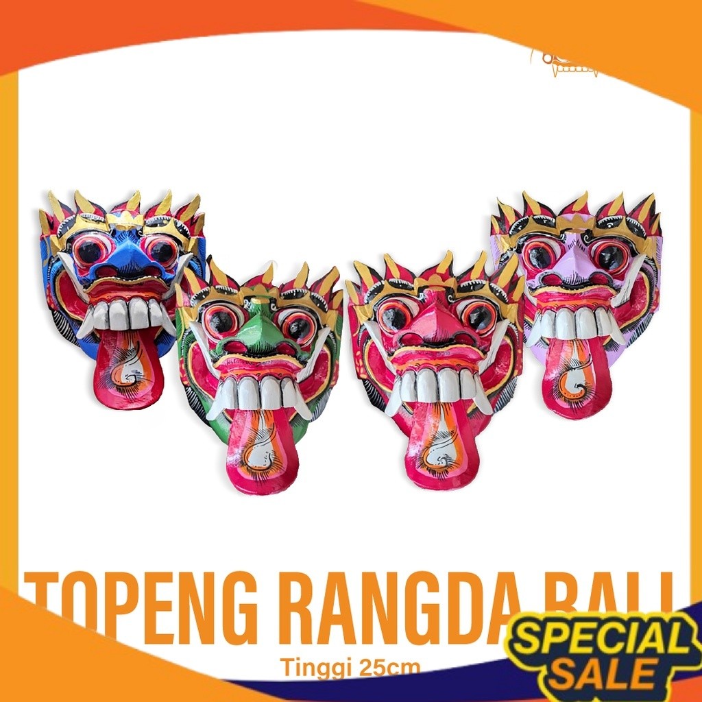 Topeng Rangda Lidah - Topeng Rangda - Rangda Bali - Topeng Bali - Topeng Kayu - Topeng Leak Bali - P
