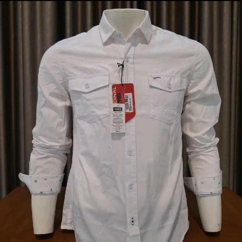 Kemeja Pria Cardinal Jeans Original Slimfit Putih
