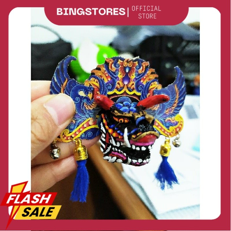 BARONGAN mainan DEVIL TELON BIRU reog jawa timur gantungan kunci souvenir barong GK