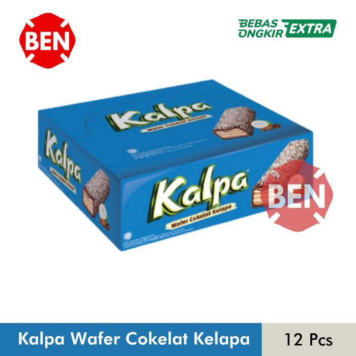 Kalpa Wafer Cokelat Kelapa 1 Pak Box Dus 12 Pcs 28g 28gr Coklat