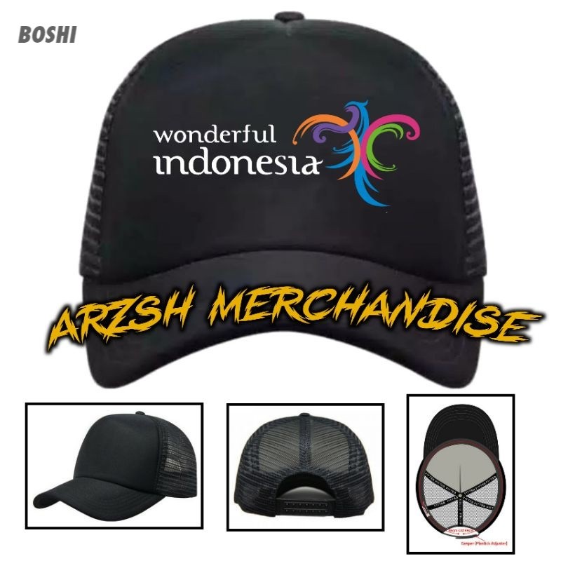 Topi Wonderful Indonesia - Topi Trucker Jaring Wonderful Indonesia