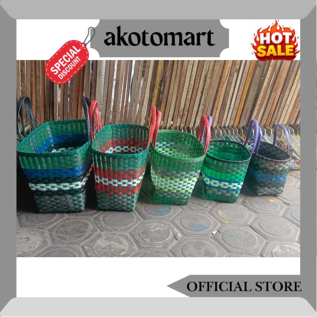 TAS ANYAMAN PLASTIK KACA PREMIUM / TAS ANYAM PLASTIK TEBAL SUPER JUMBO 5 VARIAN UKURAN / TAS PASAR R