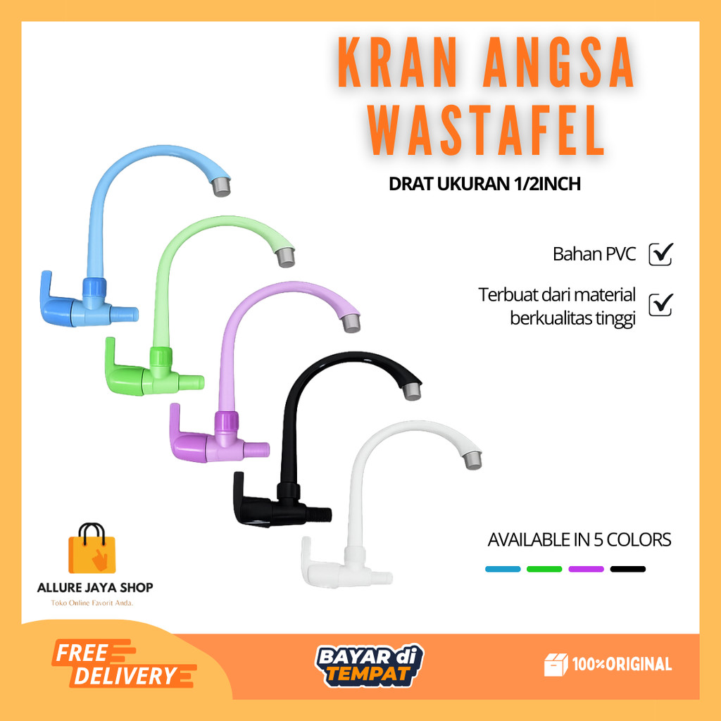 [AJS] Kran Angsa PVC / Kran Air Cuci Piring Plastik Model Angsa DRAT 1/2 INCH Mode Engkol / Baling