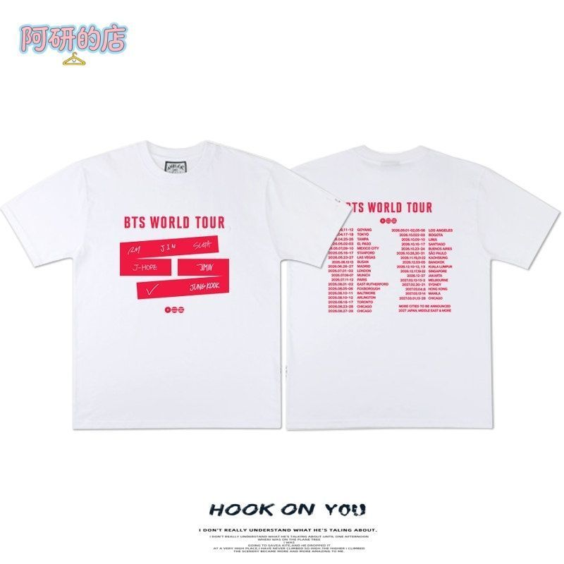 COD READY STOCK Kaos BTS World Tour T-shirt Oversized Combed 30s Sablon Premium Tidak Luntur Unisex 