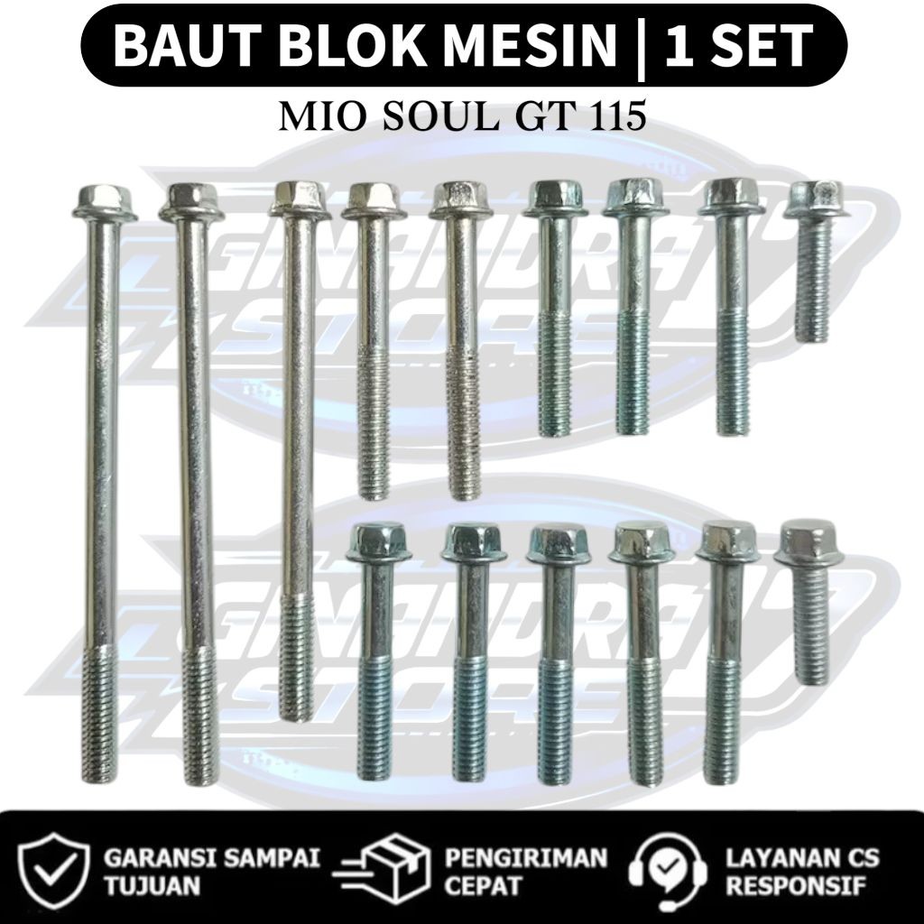 Baut Blok CVT 1 SET Yamaha Mio Soul GT 115 / Baut CVT 1SET Motor Mio soul GT 115