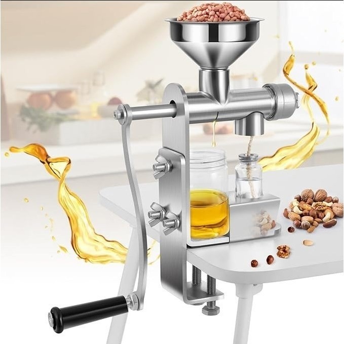 Mesin Press Oil Alat Pemeras Minyak Biji Bijian Kacang Manual Stainless