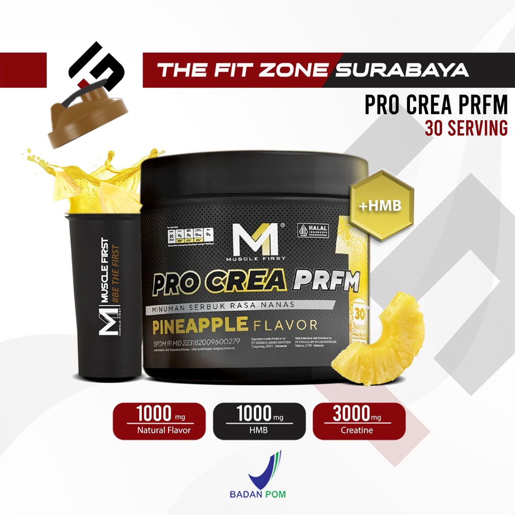 M1 MUSCLE FIRST Pro Crea PRFM Creatine HMB 150 Gram 150g 30 Servings - Bubuk Creatine Monohydrate Pu