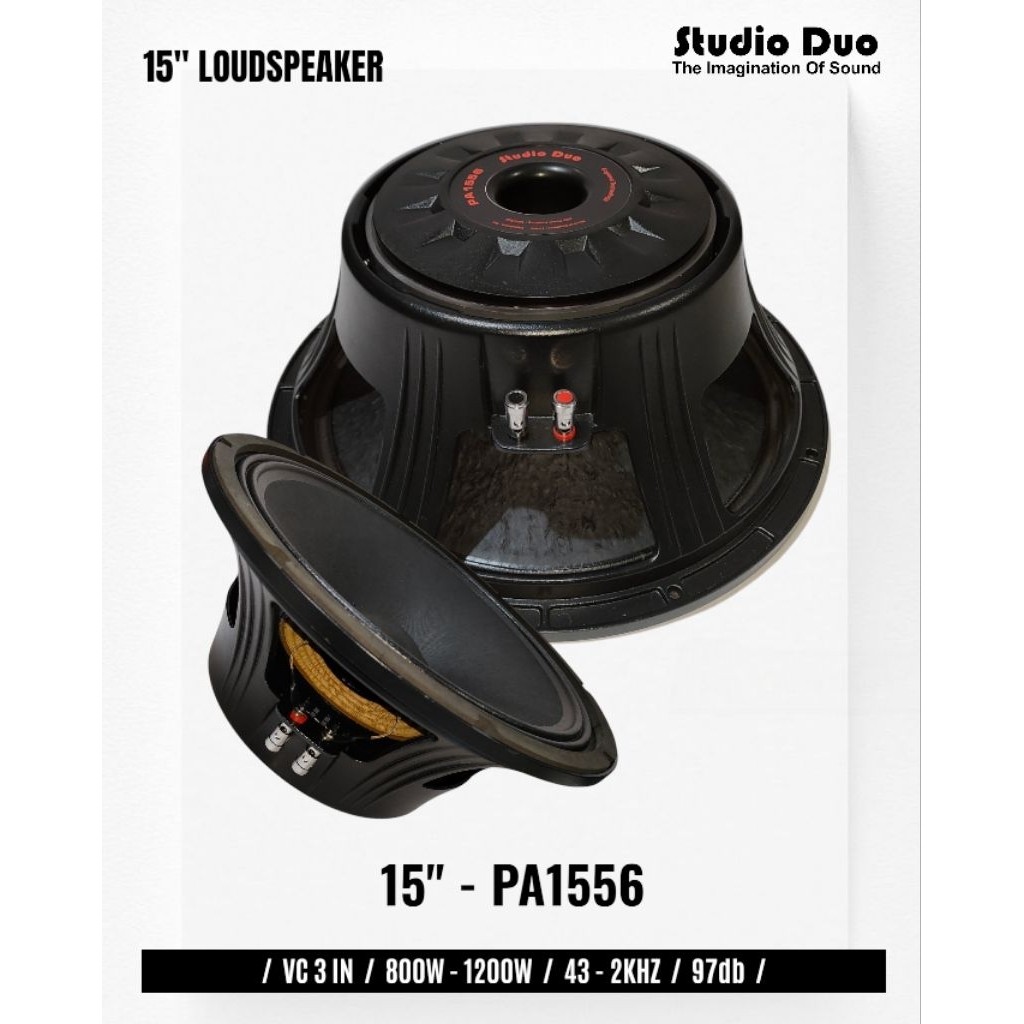 Komponen Speaker / 15 Inch / Studio Duo PA1556 / VC 3 IN / STD PA-1556 PA 1556 / 97 dB - RMS 800 Wat