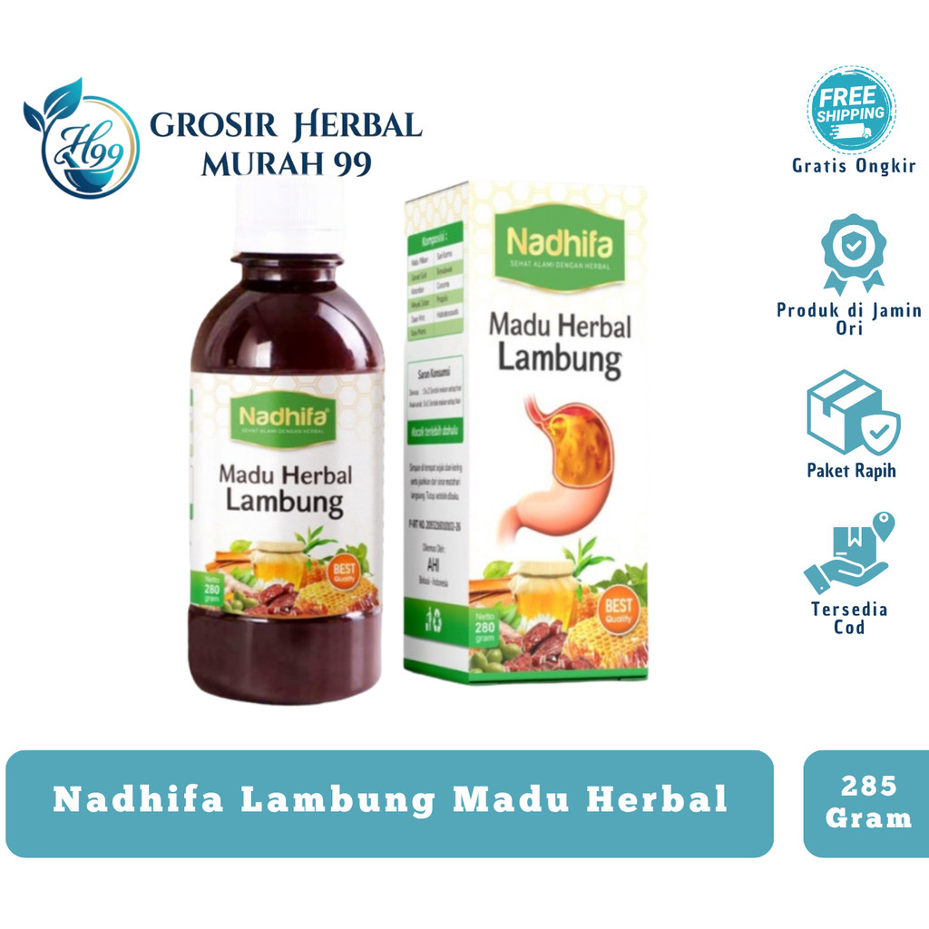 Madu Nadhifa Lambung Original - Obat Herbal Perut Kembung Mual dan Sesak Nafas Dada