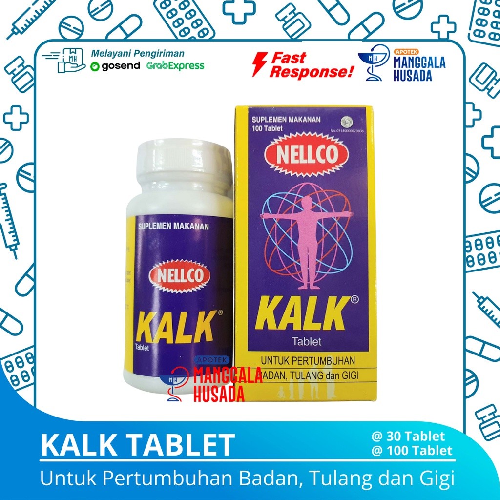 Kalk Tablet Nellco Suplemen Kalsium Untuk Tulang Sehat