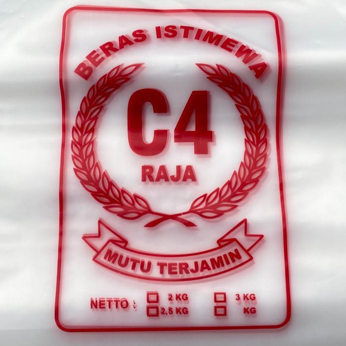 Plastik untuk packing Beras 2 Kg / 2,5 Kg / 3 Kg C4 Raja (isi 100 lembar) Plastik C4 Raja Plastik Be