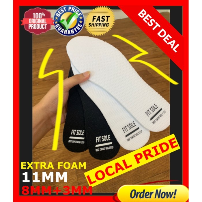 jual alas sepatu SPORT insole sepatu sneaker FITSOLE FOAM 8mm + 3mm FOAM