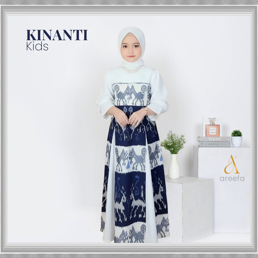 Original Areefa - KINANTI Dress Gamis Kids Anak Perempuan Tenun Etnik Kombinasi Katun Premium Bayi B