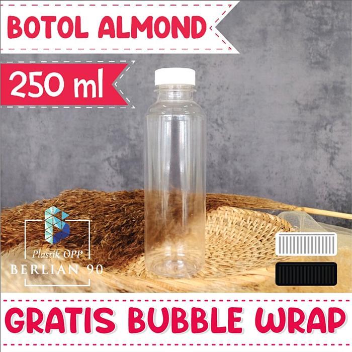 ( 100 pcs ) Botol Almond 250 ml | Botol Kopi | Botol Jus 250ml | Botol Kopi 250ml - 250 ml