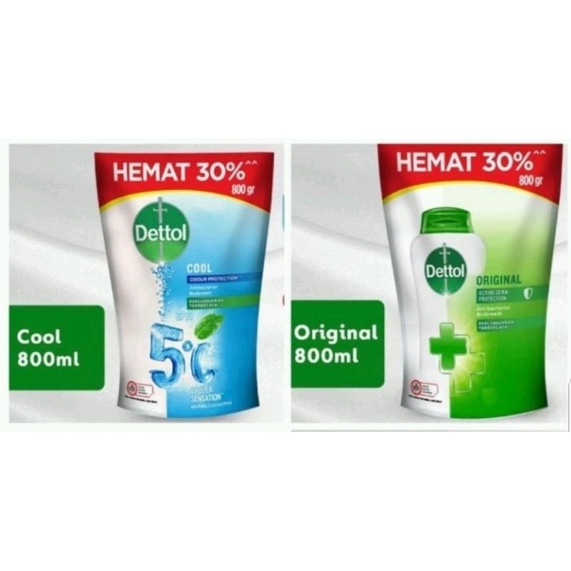 Dettol Body Wash Cool Original 800gr / 720gr Sabun Cair