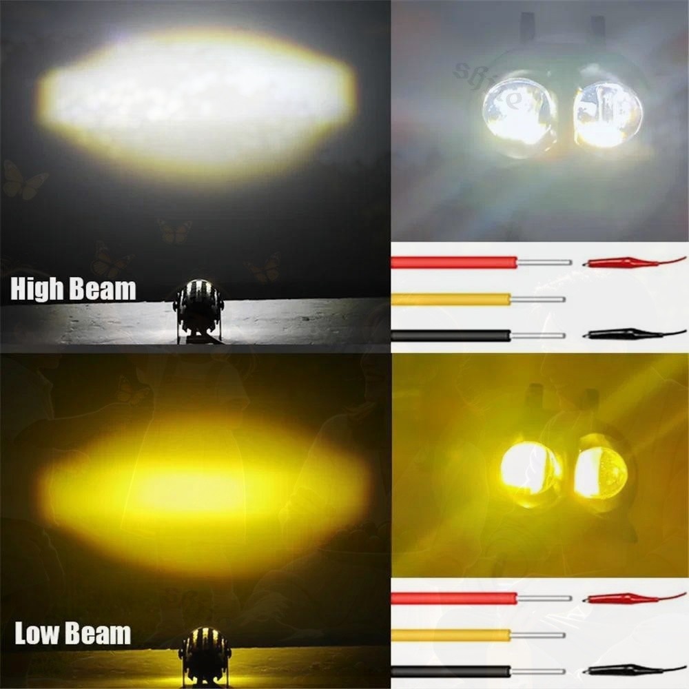 Lampu Tembak Motor Mobil/ Lampu Sorot Led/Lampu Tembak Laser LED D2 Owl 2 Warna Putih Kuning