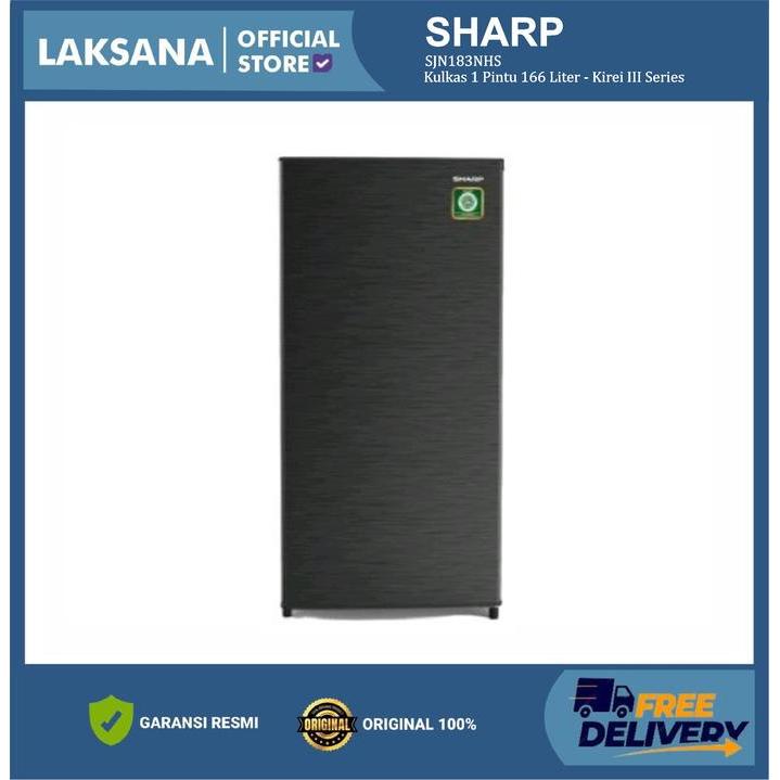 Sharp Kulkas 1 Pintu 166 Liter - Kirei III Series SJN183NHS / SJ-N183N-HS