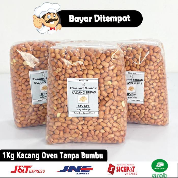 PROMO  1kg Kacang Tanah Oven Rasa Original Tanpa Bumbu - 1KG Kacang Oven