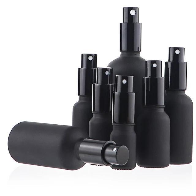Botol Spray Kaca 20ml / 30ml / 50ml Hitam Matte - Spray Gold, 20ml