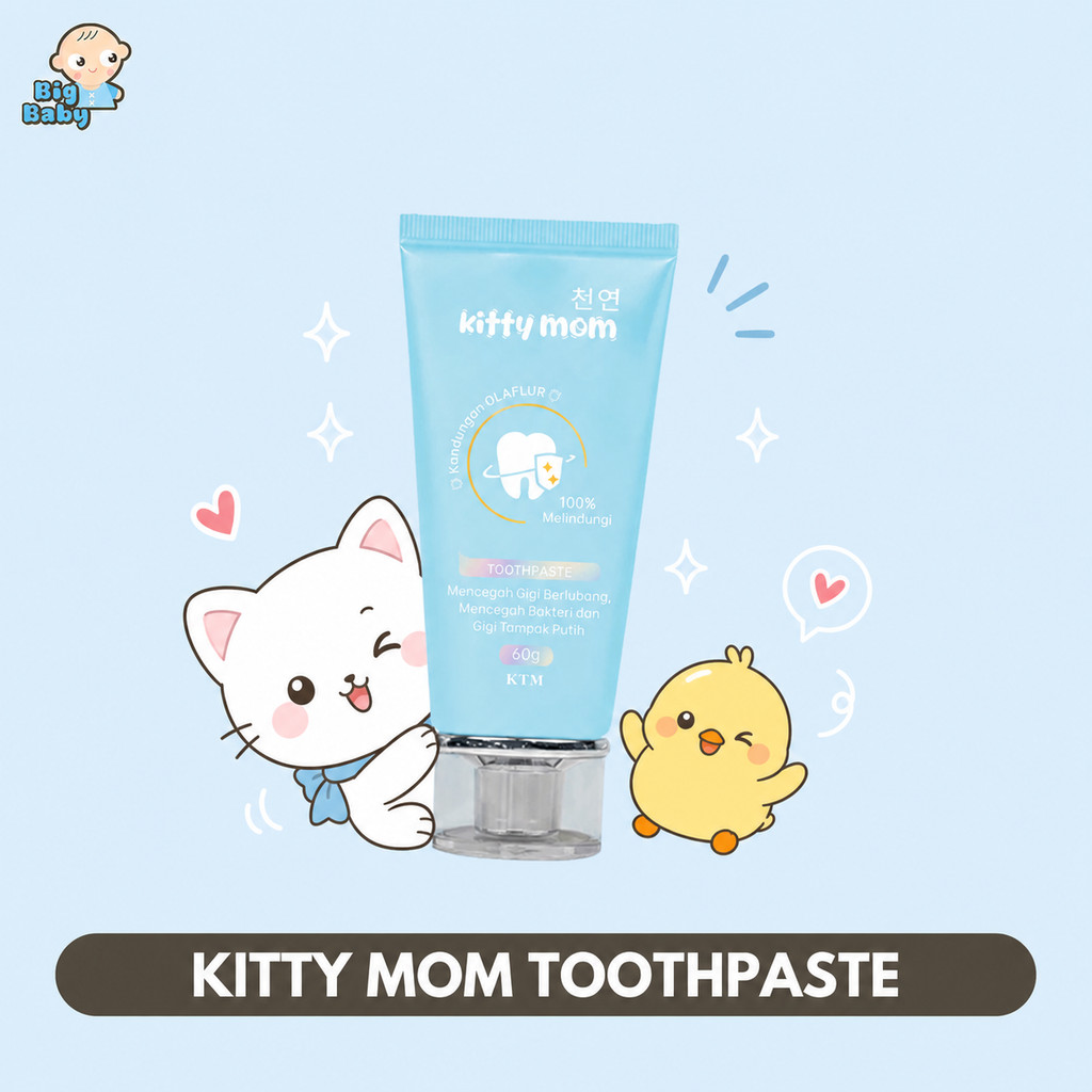 KITTY MOM -  Toothpaste Anak 60g - Pasta Gigi Anak Cegah Gigi Berlubang Gusi Sehat & Nafas Segar