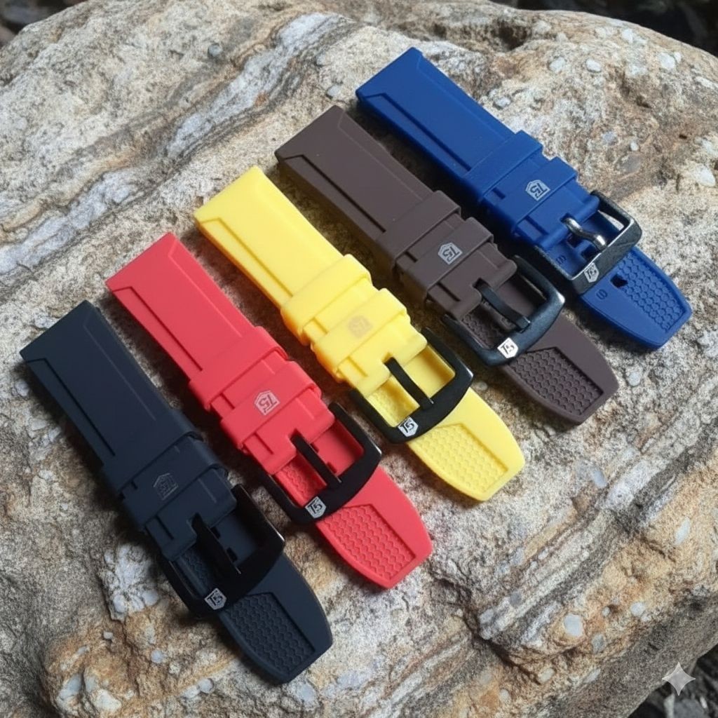Strap Jam Tangan Karet Rubber Tali Jam Tangan T5 Embos Ukuran 24mm