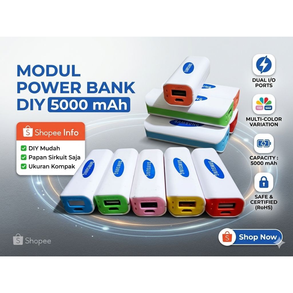Modul Power Bank 5000mAh – Modul Kit Portable Multifungsi