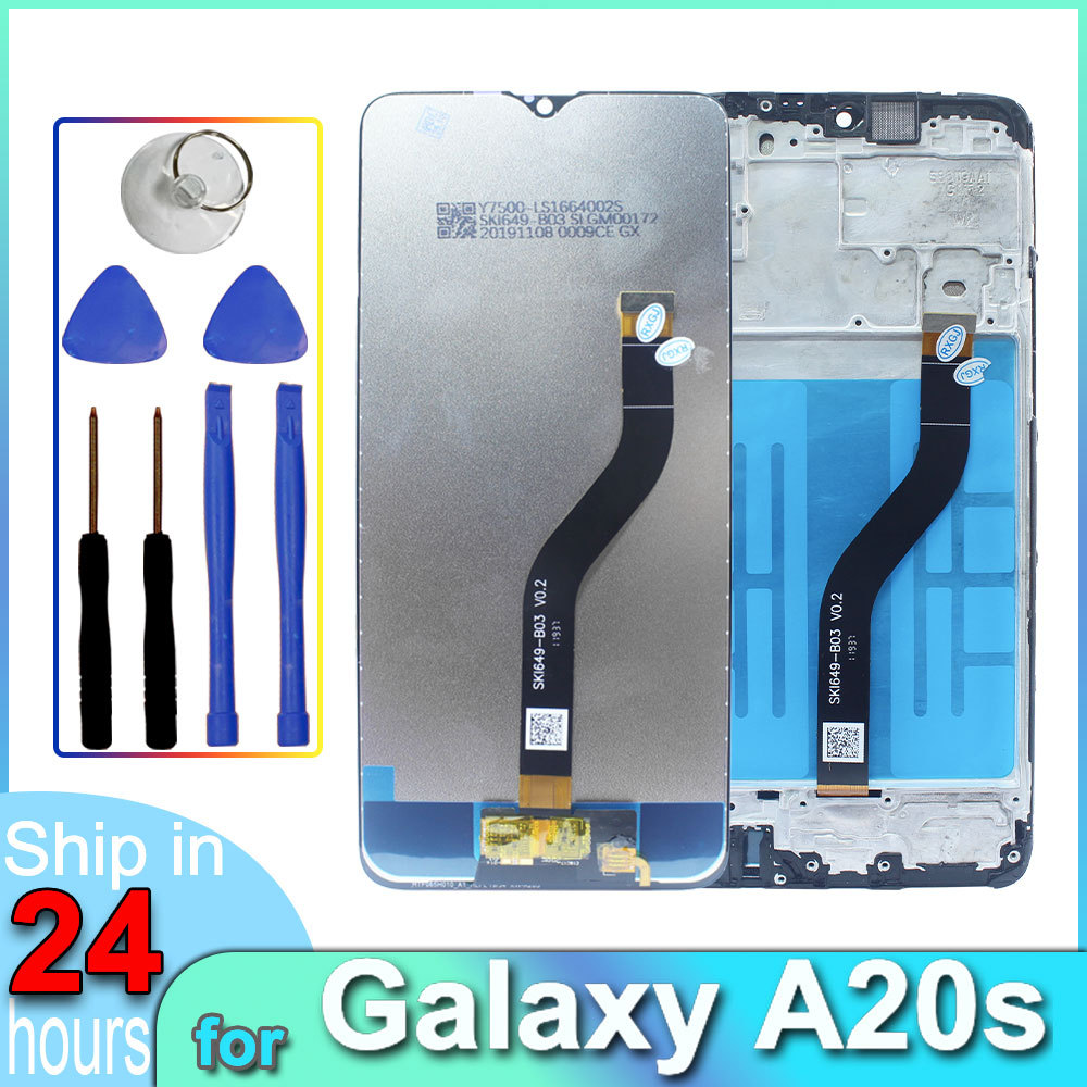 AMOLED LCD for Samsung Galaxy A20s LCD splay Tou Screen gitizer Assembly Replacement for Samsung A20