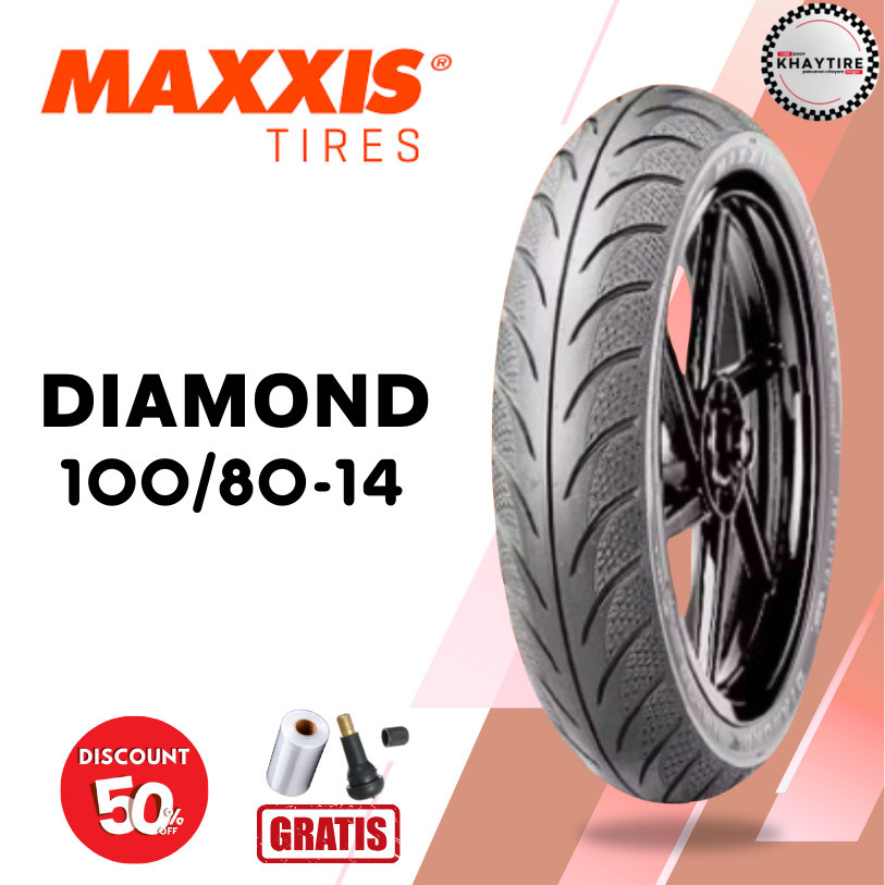 Ban Motor Matic MAXXIS DIAMOND 100/80 Ring 14 Tubeless